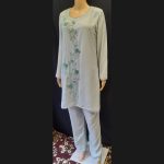 Cloud Gray Co-ord Set With Embroidery