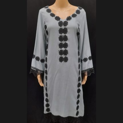 Long Kurti - Gray V Neck 44