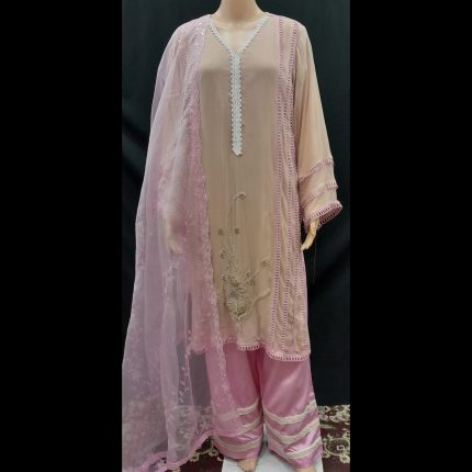 Light Peach Handwork Top With Pant And Dupatta 48