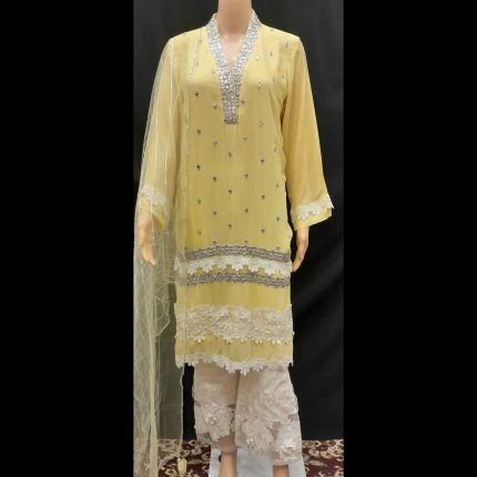 Yellow Top With Pant And Dupatta 42