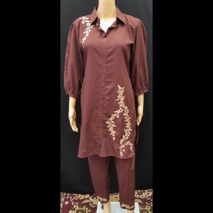 Embroided Brown Co-ord Set 40
