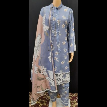Blue Printed Suit 44