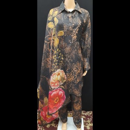 Black Printed Suit 44