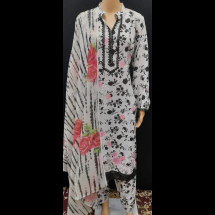 Black And White Lacework Suit 44