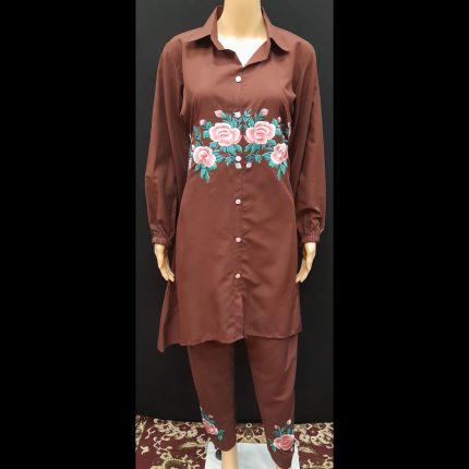 Embroided Brown Co-ord Set 44