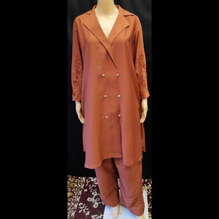Handwork Brown Co-ord Set With Pant 46