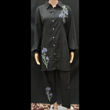 Black Embroided Co-ord Set 48
