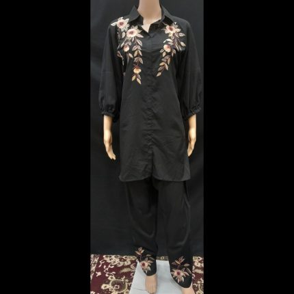 Black Embroided Co-ord Set 44