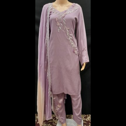 Thistle Purple Top With Pant And Dupatta 46