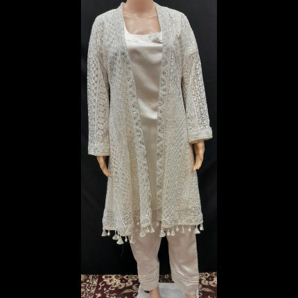 White Top With Jacket And Pant 38