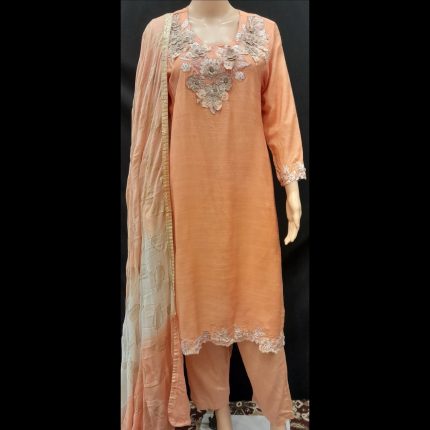 Cantaloupe Patchwork Top With Pant And Dupatta 44