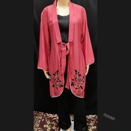 Handwork Co-ord Set Jacket Style With Black Pant 44