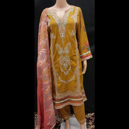 Mustard Lacework Suit 46