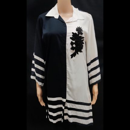 Navy Blue And White Long Tunic 42