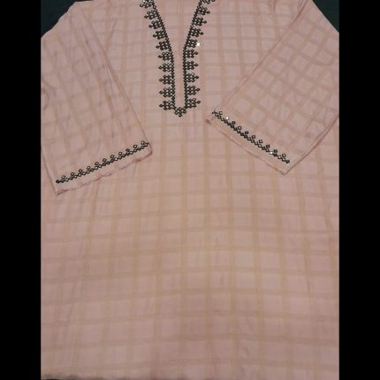Pink Mirrorwork Semi-Stiched Kurti