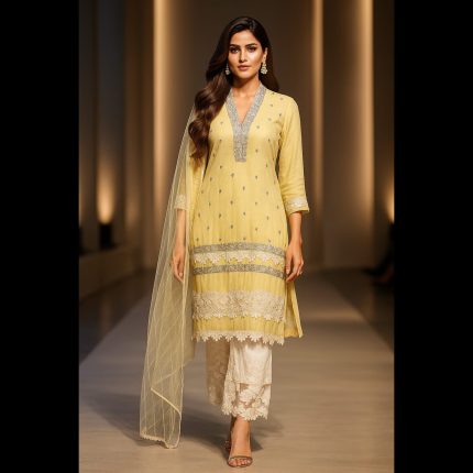 Yellow Top With Pant And Dupatta 42
