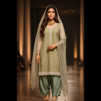Pastel Green Chikankari Embroidered Designer Suit With Handwork Embellishments 50
