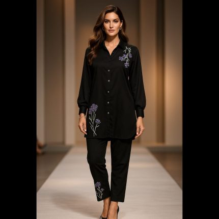 Black Embroided Co-ord Set 48