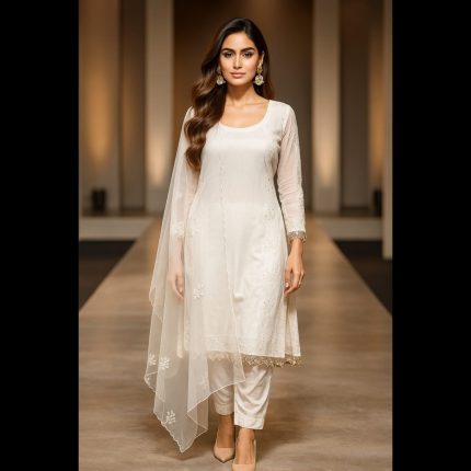 White Top With Pant And Dupatta 46