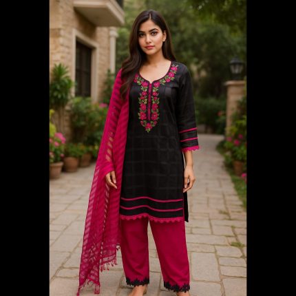 Black Top With Pant And Dupatta 46
