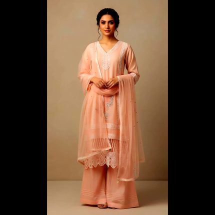 Pink Top With Plazo And Dupatta 46