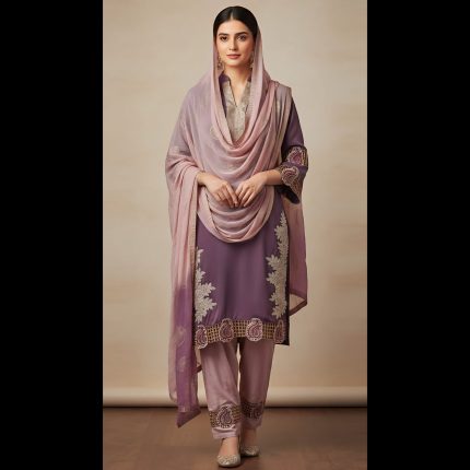 Mauve Top With Pant And Dupatta 44