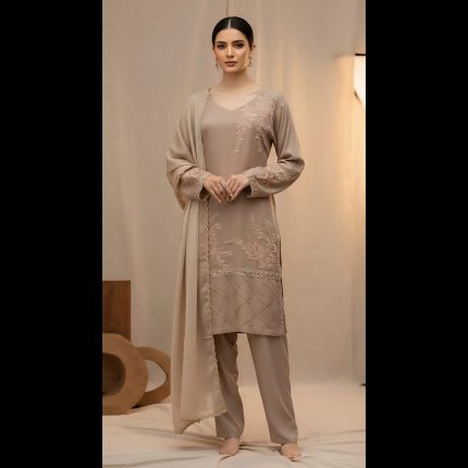 Camel Brown Top With Pant And Dupatta 44