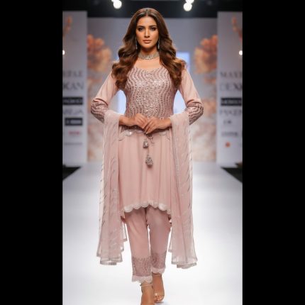 Lavender Frock With Pant And Dupatta 44