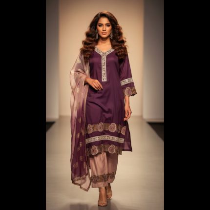 Mauve Top With Pant And Dupatta 44